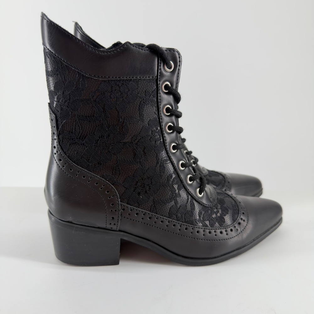 tuk Black Victorian Anarchic Pointed Boot - Picture 3 of 8